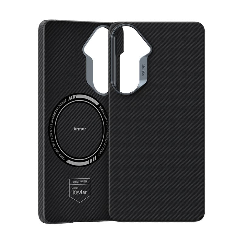 Magnetický kryt s kovovým rámečkem Benks Armor Air Kevlar 600D pro Samsung Galaxy S26 - černý - náhled 2