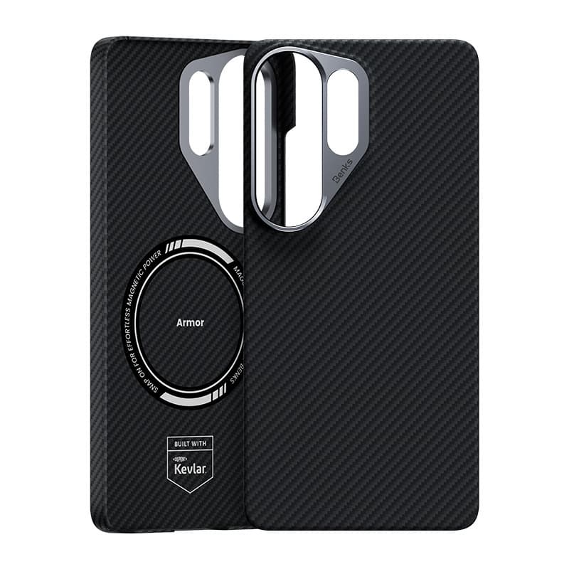 Magnetický kryt s kovovým rámečkem Benks Armor Air Kevlar 600D pro Samsung Galaxy S26 Ultra - černý - náhled 2