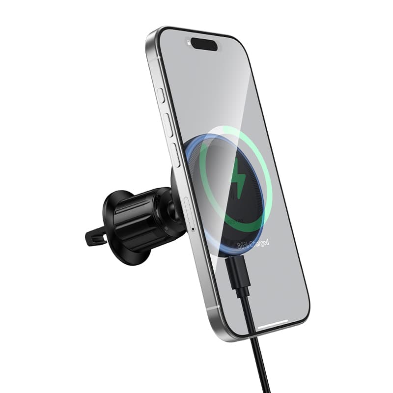 Magnetický držák do auta Borofone BH224 Flash s indukčním nabíjením černý - náhled 2