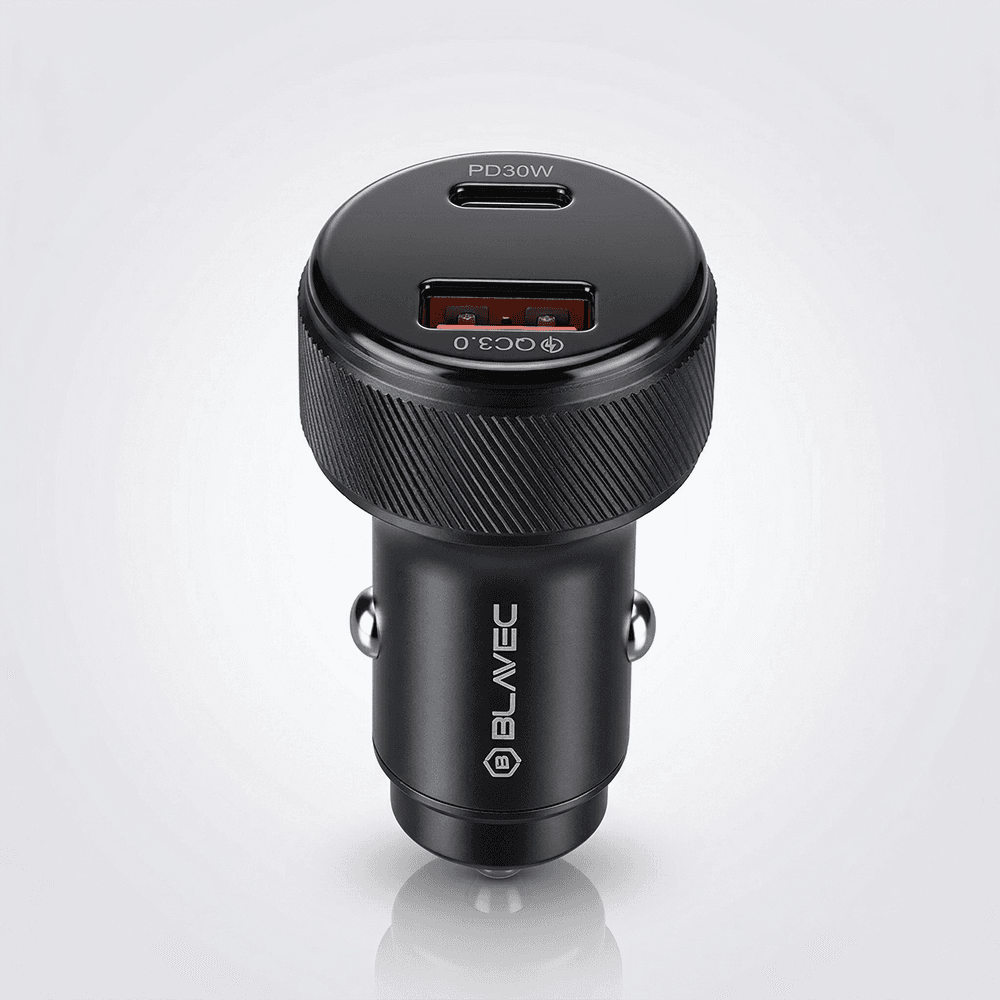 Rychlonabíječka do auta Blavec BS-04B-C Volt 48W s displejem a kabelem USB-C černá - náhled 2