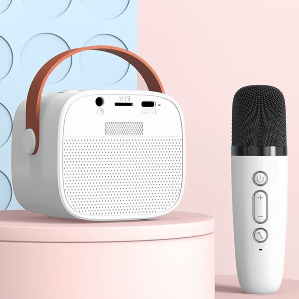 Přenosný Bluetooth reproduktor Blavec WS-07 Karaoke Party s mikrofony bílý - náhled 2