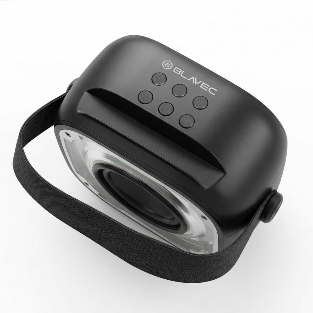 Přenosný Bluetooth reproduktor Blavec WS-08 Karaoke Idol s mikrofony černý - náhled 2