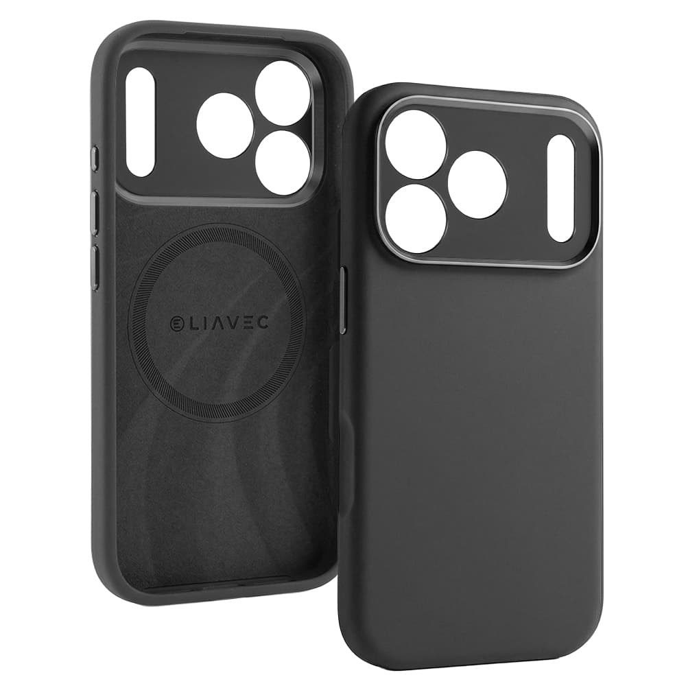 Kryt Liavec Silk Shield s kovovým rámečkem fotoaparátu pro Apple iPhone 17 Pro černý - náhled 2