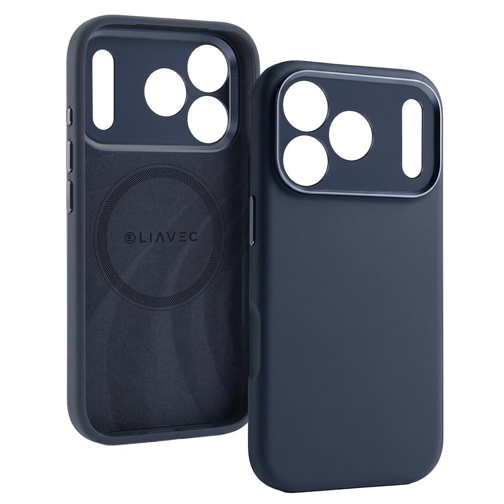 Kryt Liavec Silk Shield s kovovým rámečkem fotoaparátu pro Apple iPhone 17 Pro námořnicky modrý - náhled 2