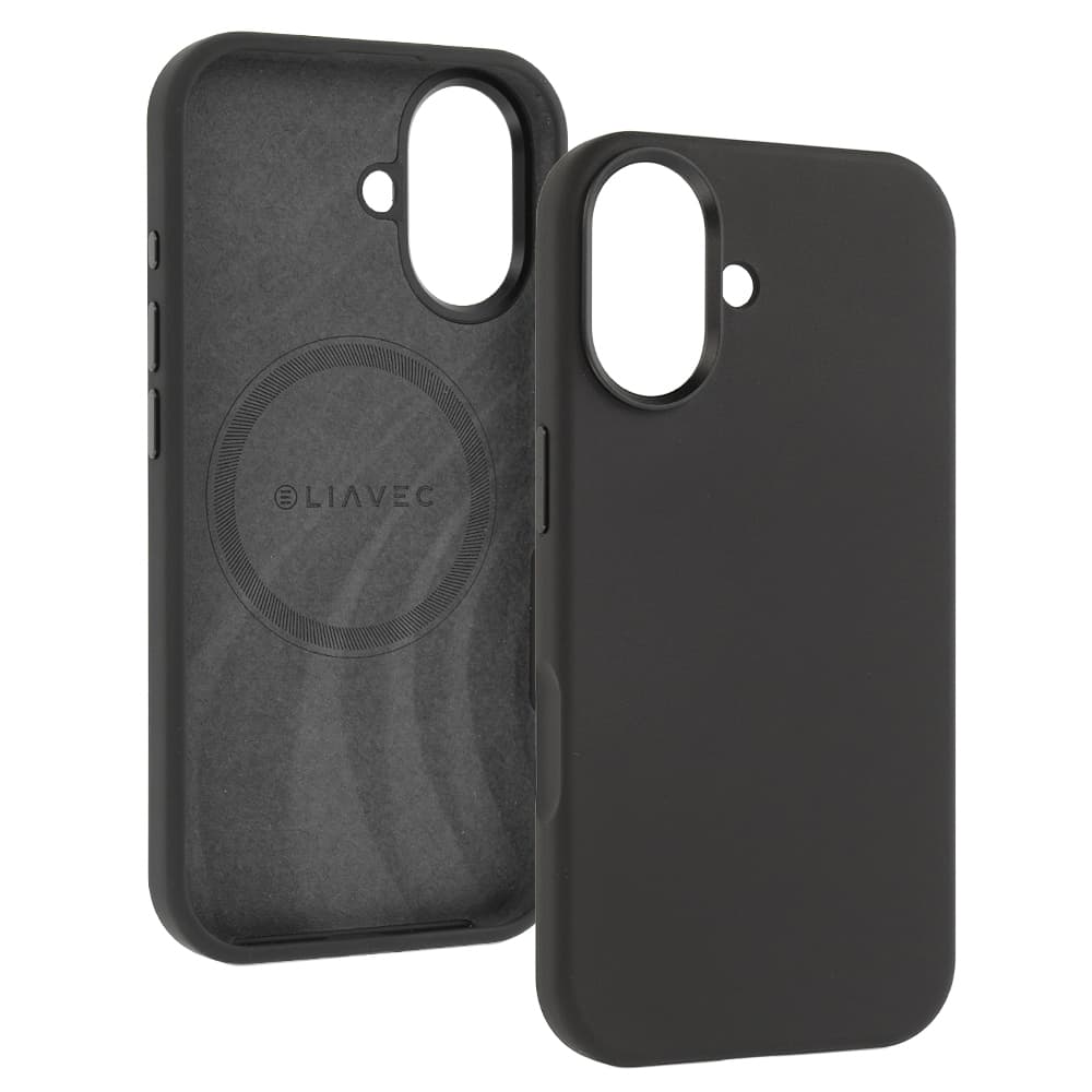 Silikonový kryt Liavec Silky s kovovým rámečkem fotoaparátu pro Apple iPhone 17 černý - náhled 2
