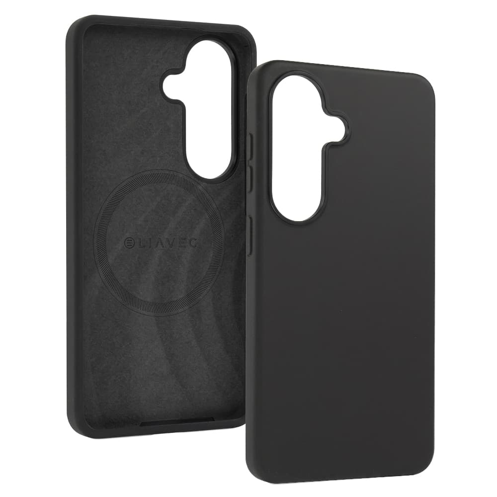 Silikonový kryt Liavec Silky s kovovým rámečkem fotoaparátu pro Samsung Galaxy S26 černý - náhled 2