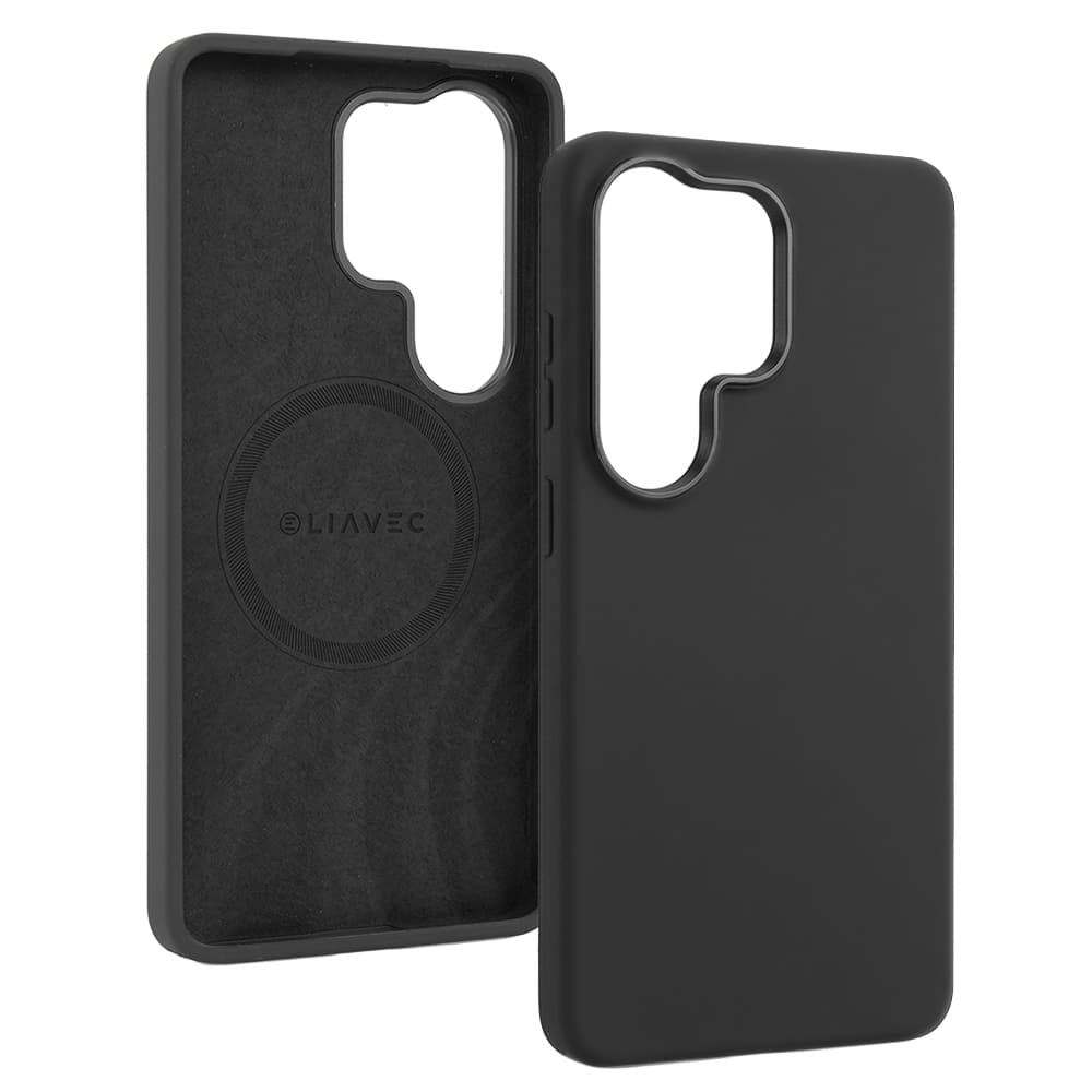 Silikonový kryt Liavec Silky s kovovým rámečkem fotoaparátu pro Samsung Galaxy S26 Ultra černý - náhled 2