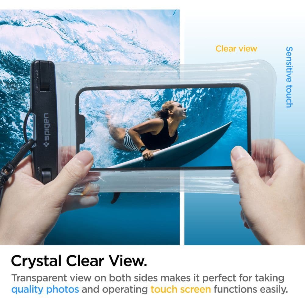 Spigen Vodotěsné pouzdro A610 IPX8 pro telefon max 6.9" Průhledné - náhled 3