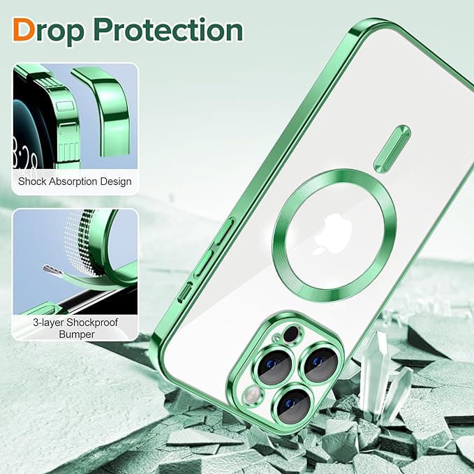 Techsuit Luxusní Krystal MagSafe iPhone 12 Pro Světle zelená - náhled 3