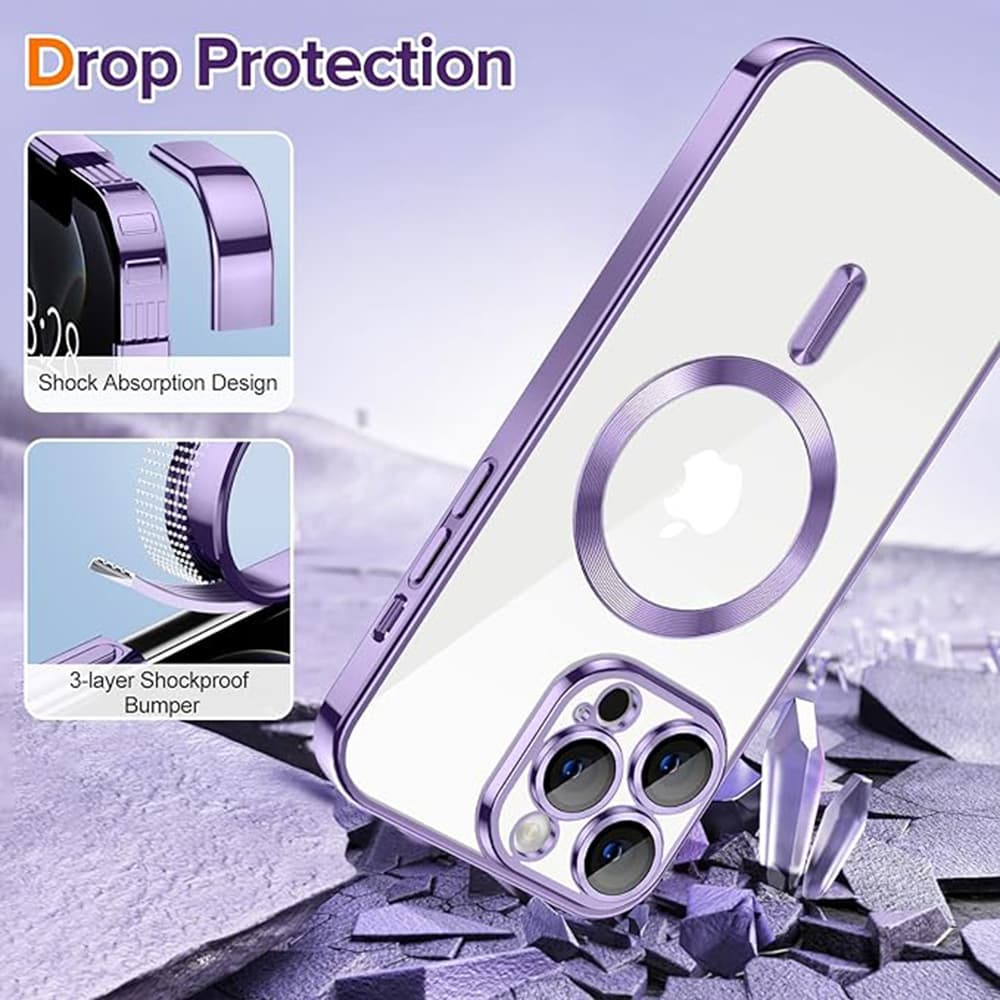 Techsuit Luxusní Krystal MagSafe iPhone 12 Pro Světle fialový - náhled 3
