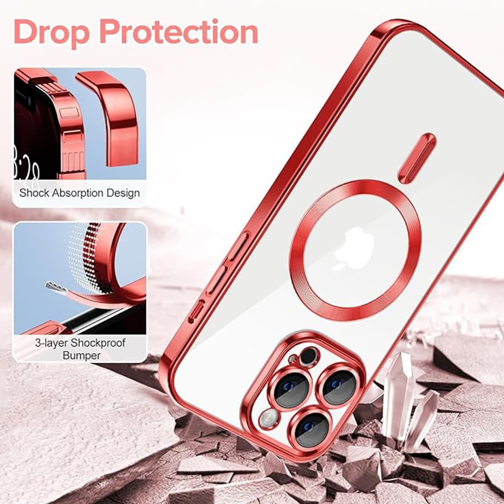 Techsuit Luxusní Křišťál MagSafe iPhone 12 Pro Max Červený - náhled 3