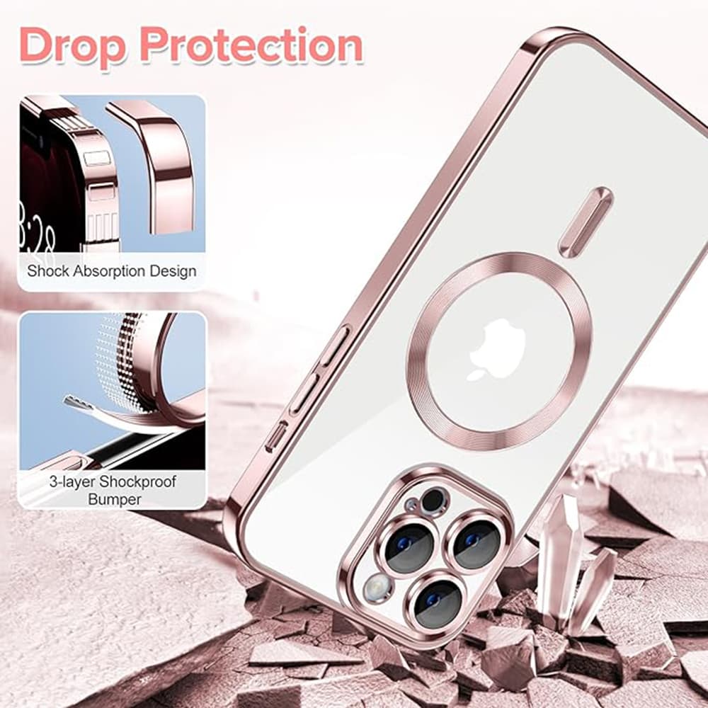 Techsuit Luxusní Křišťálový MagSafe iPhone 12 Pro Max Růžový - náhled 3