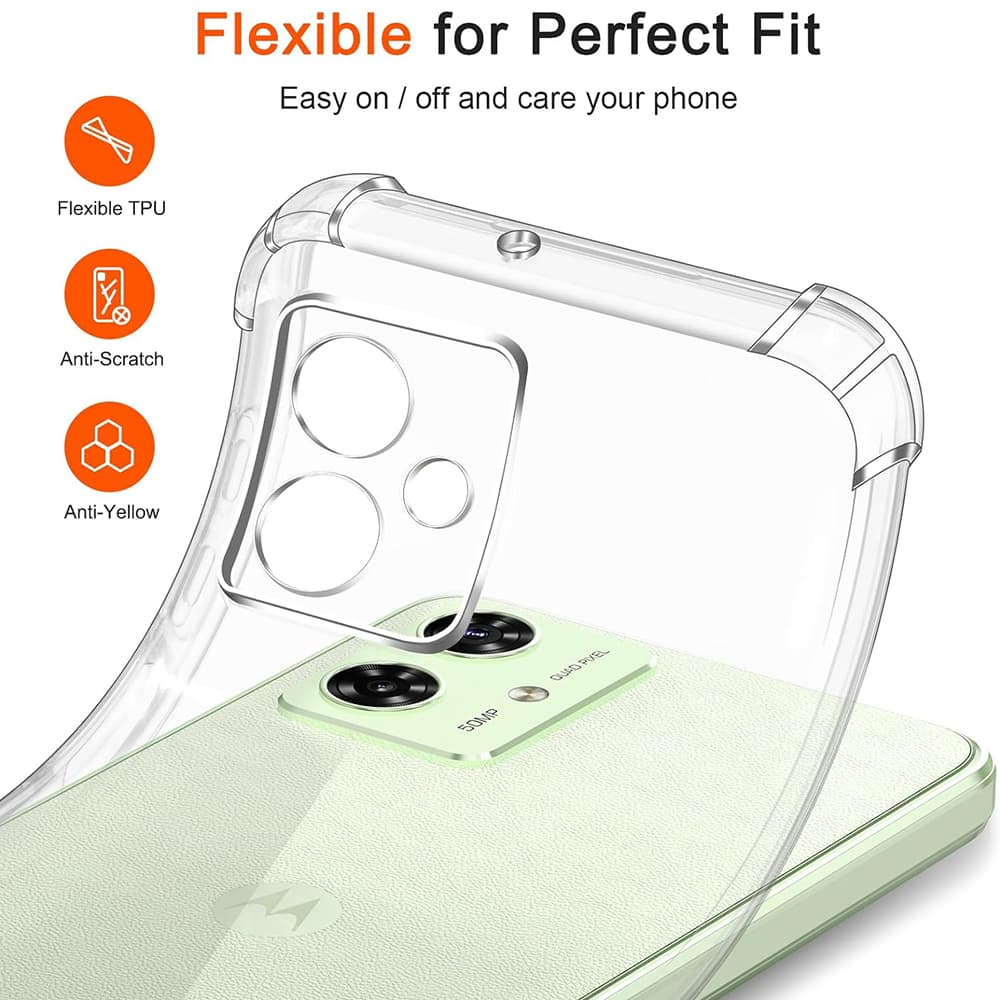 Techsuit Shockproof Clear Silicone pro Motorola Moto G54 G64 Clear - náhled 3