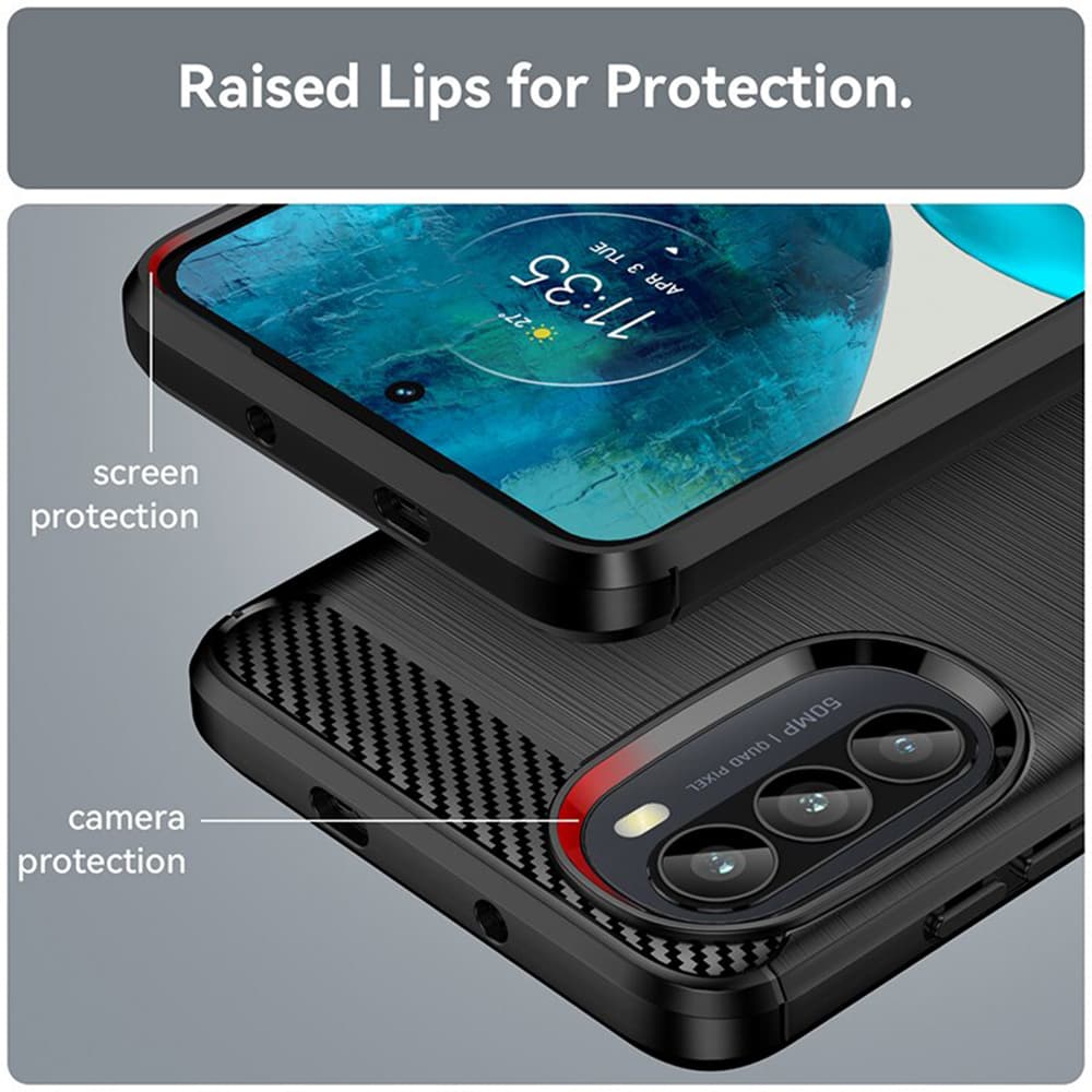 Techsuit karbon silikon Motorola Moto G52 4G Moto G82 5G černý - náhled 3