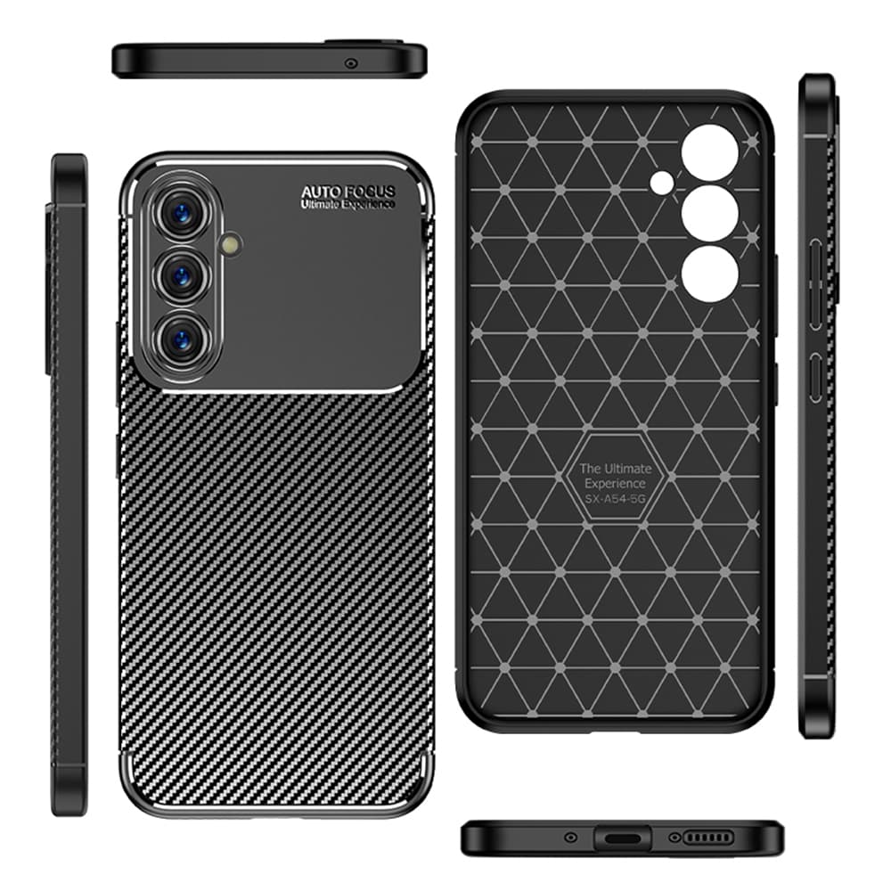 Techsuit CarbonFiber obal Samsung Galaxy A54 černý - náhled 3