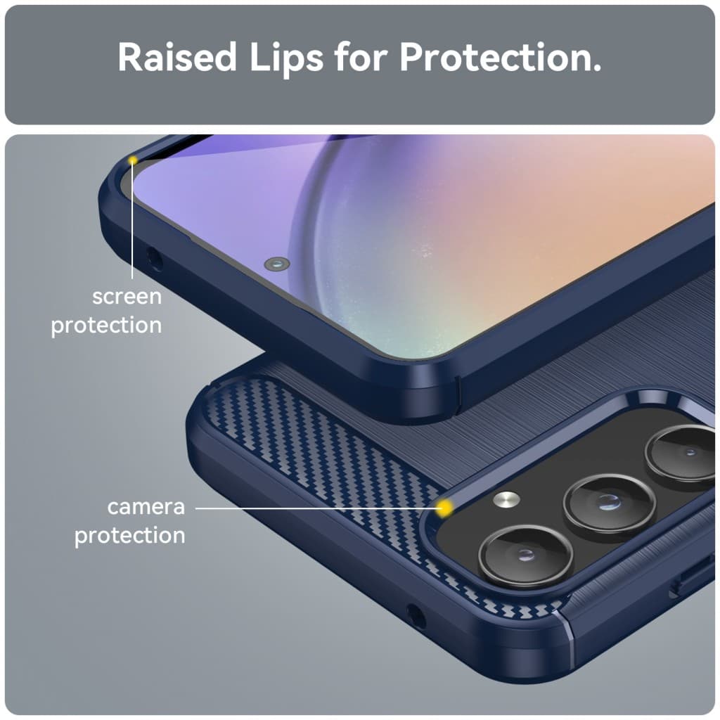 Techsuit Carbon Silicone pouzdro Samsung Galaxy A55 5G Blue - náhled 3