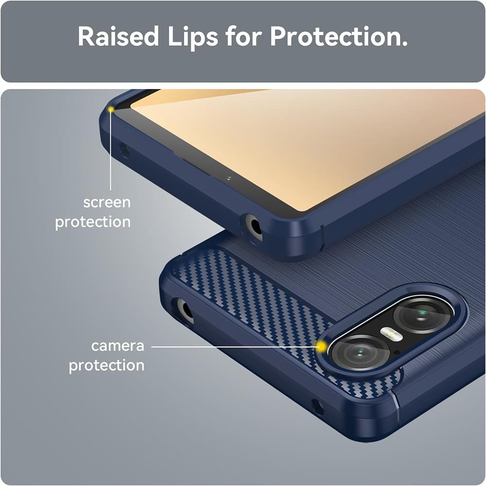 Techsuit Carbon Silicone pro Sony Xperia 10 VI Black - náhled 3