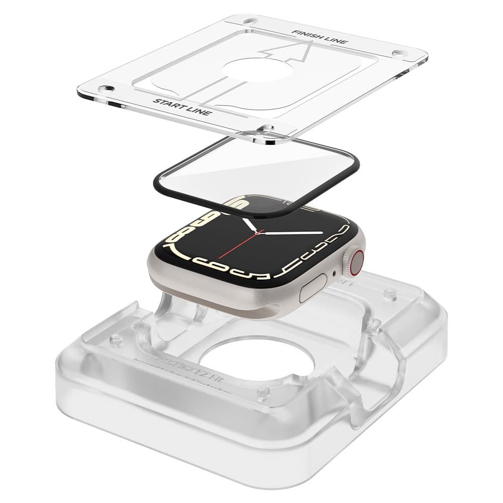 Spigen ProFlex EZ Fit 2 kusy Apple Watch 7 8 9 45mm Černá - náhled 3