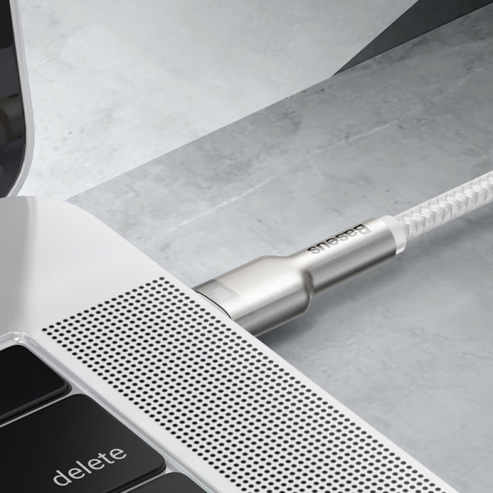 Baseus Kabel Cafule CATJK-D02 Type-C 100W 2m Bílá - náhled 3