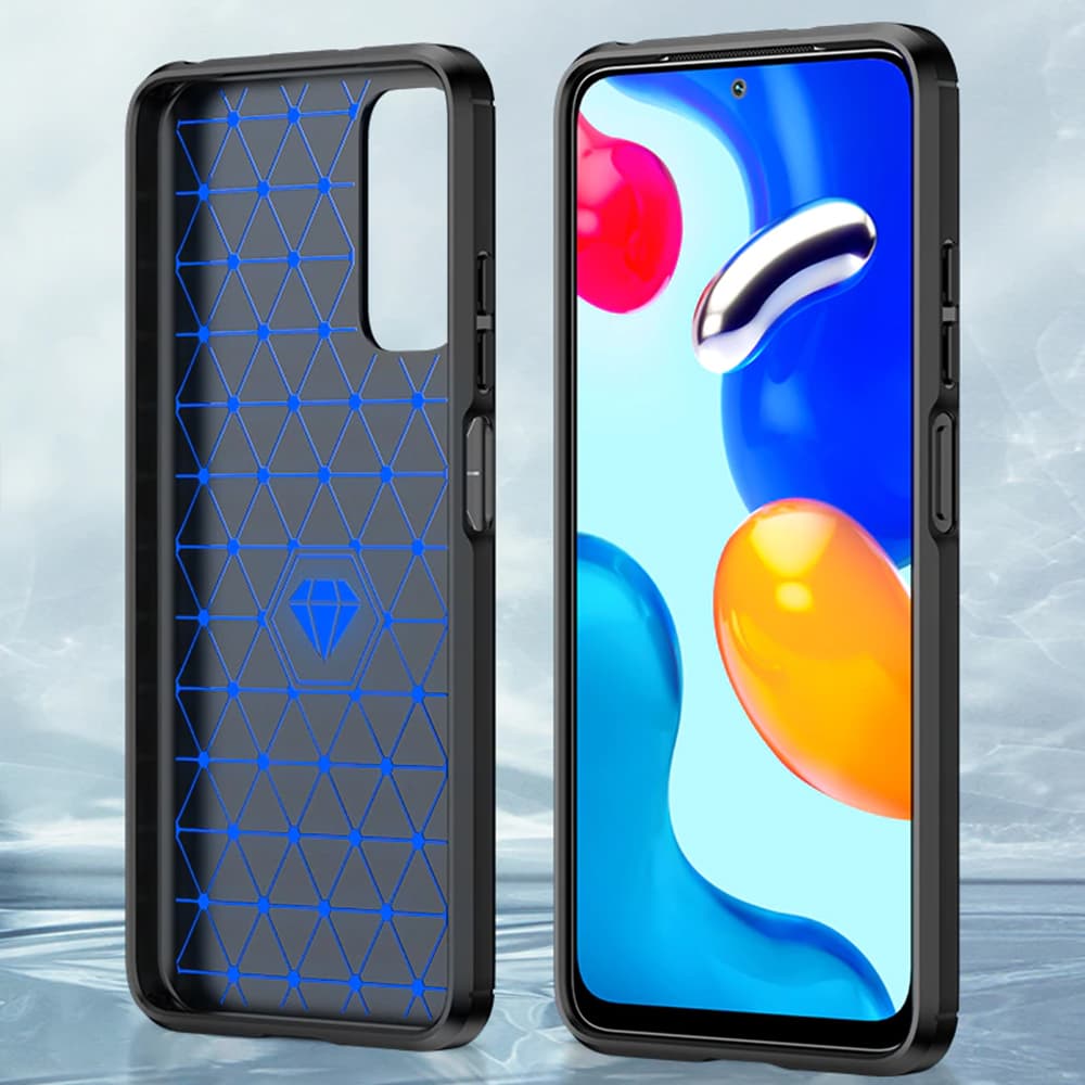 Techsuit Karbon Silikon Xiaomi Redmi Note 11 Note 11S Černý - náhled 3