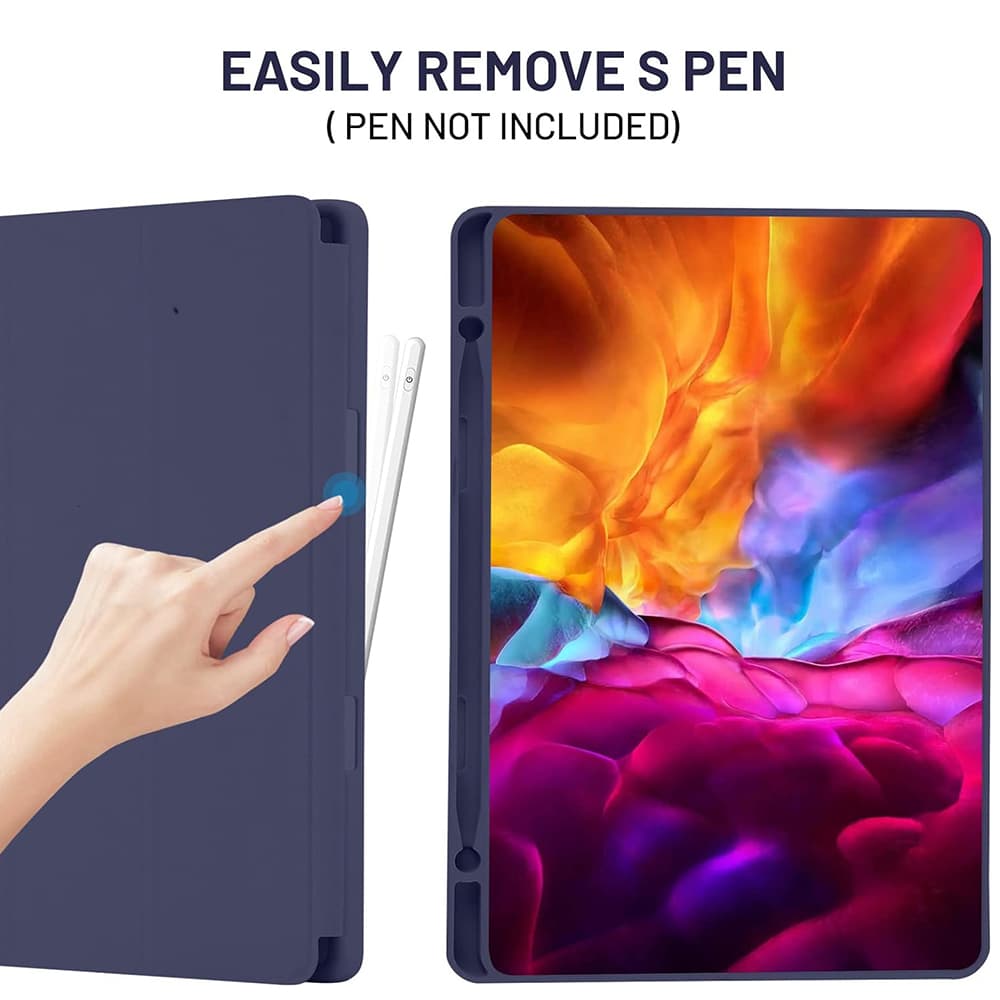 Techsuit Flex Trifold s držákem tužky Samsung Tab S6 Lite Tmavě modrá - náhled 3
