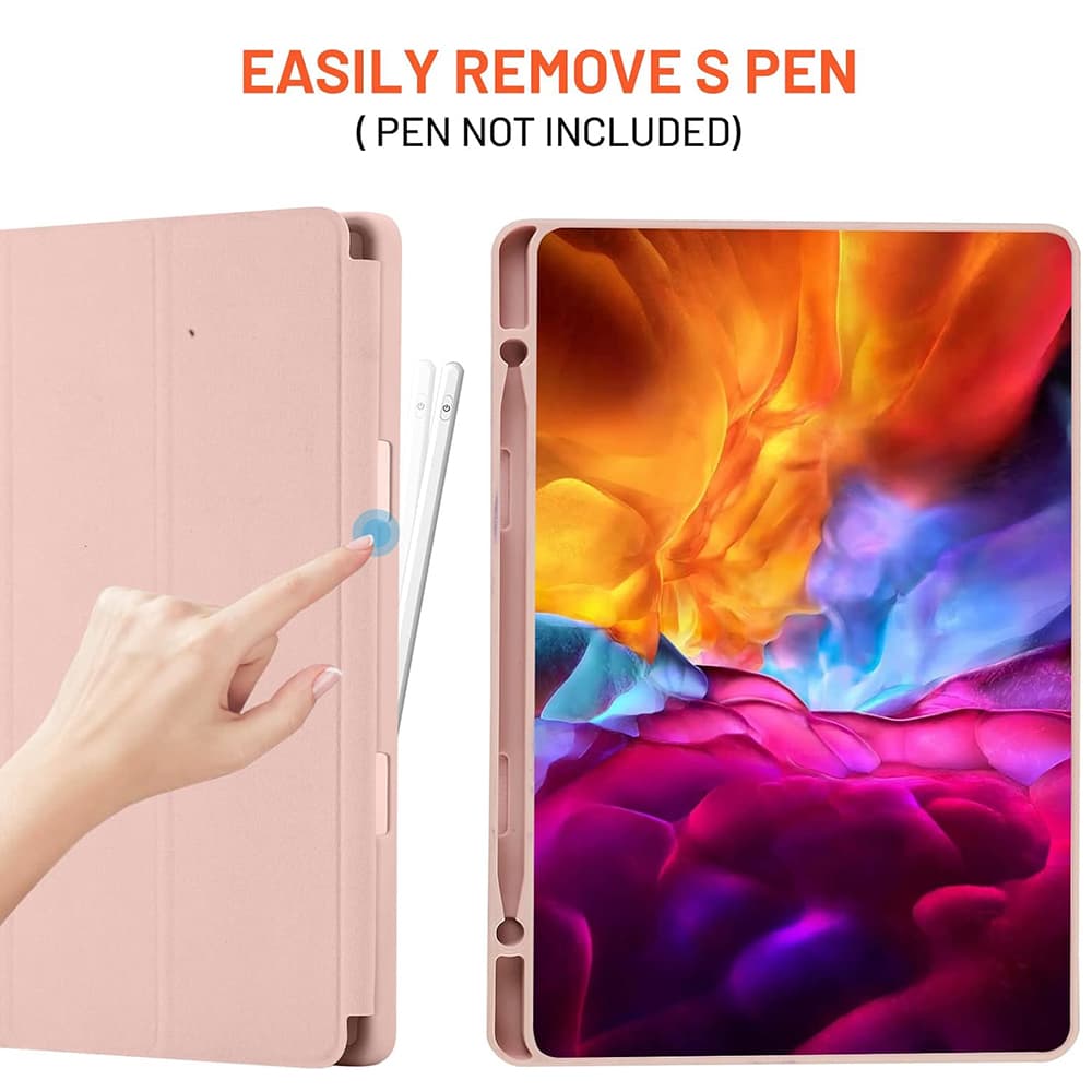 Techsuit Flex Trifold s držákem tužky Samsung Tab S6 Lite Růžový - náhled 3