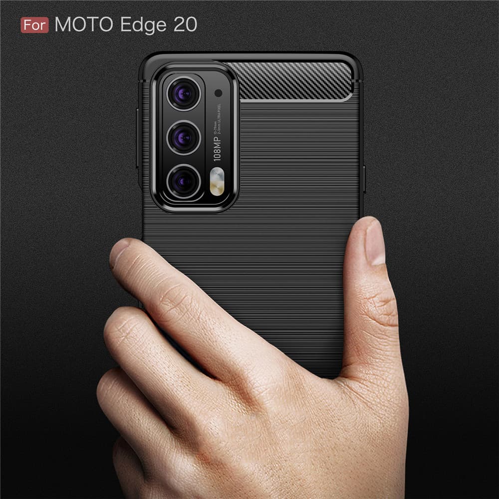 Techsuit Karbon Silikon Motorola Edge 20 5G Černý - náhled 3