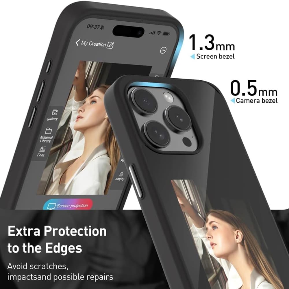 Techsuit Chytrá obrazovka NFC iPhone 15 Pro Černá - náhled 3