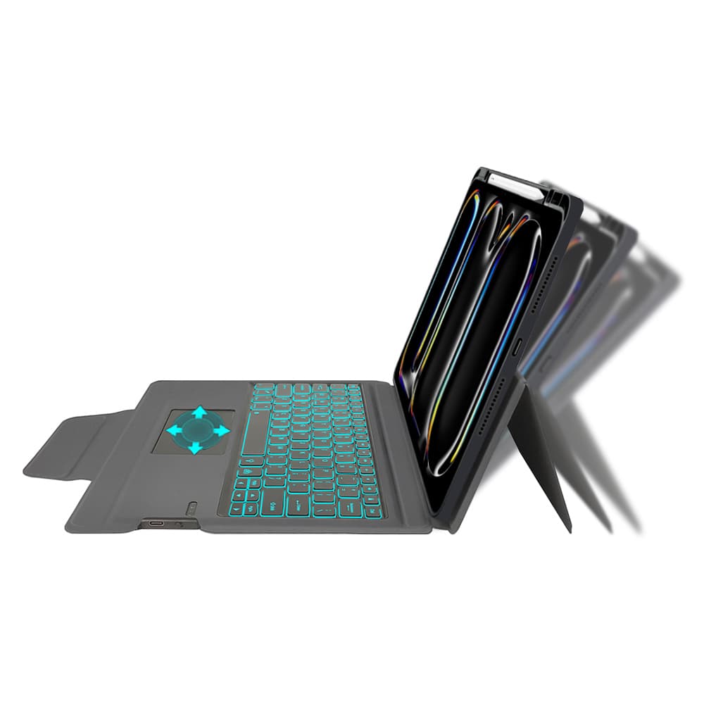 Techsuit KeyTab Pro Ochrana displeje RGB klávesnice iPad Pro 13 Černá - náhled 3