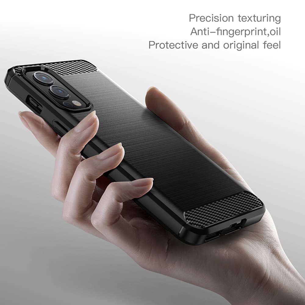 Techsuit Carbon Silicone pro OnePlus Nord 2 5G černý - náhled 3