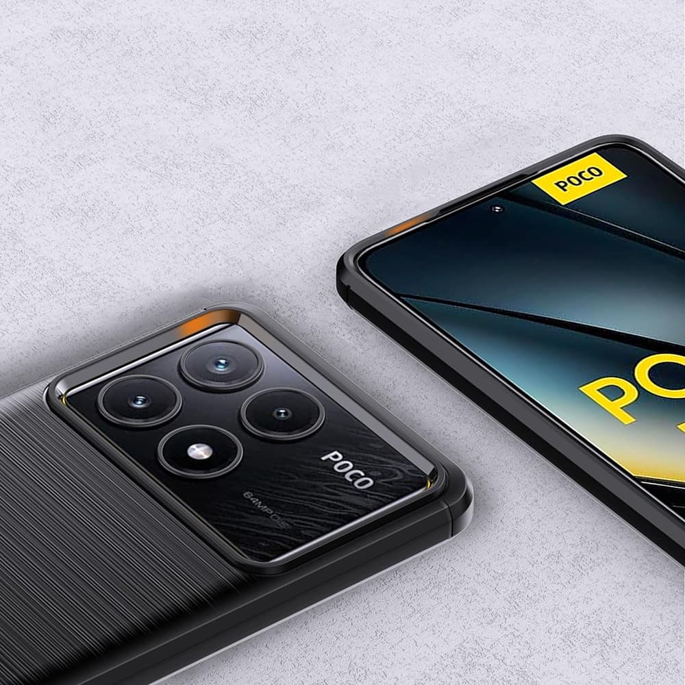 Techsuit Karbon Silikon Xiaomi Poco F6 Pro Černý - náhled 3