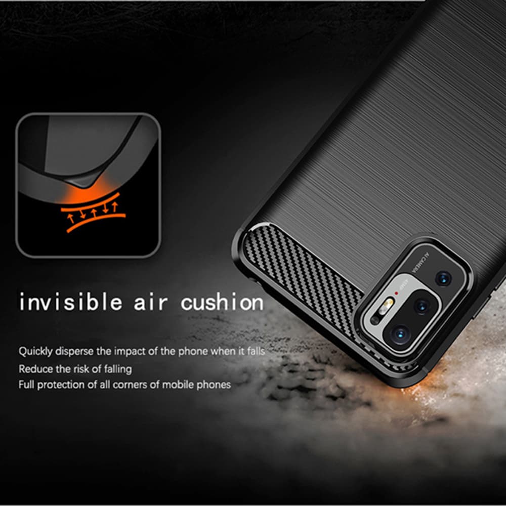Techsuit Karbon Silikon Xiaomi Redmi Note 10 5G Poco M3 Pro 5G Černý - náhled 3