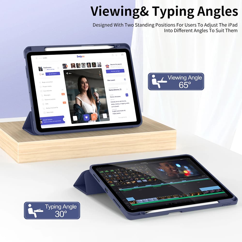 Techsuit Flex Trifold s držákem na tužku pro iPad Air 11 černý - náhled 3
