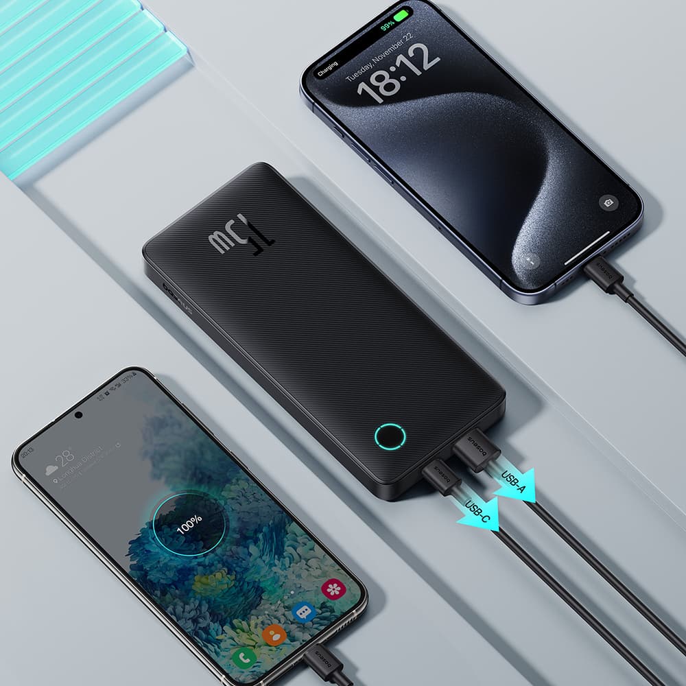 Baseus Power Bank Airpow Lite 10000mAh 15W Type-C s kabelem Cosmic Black - náhled 3