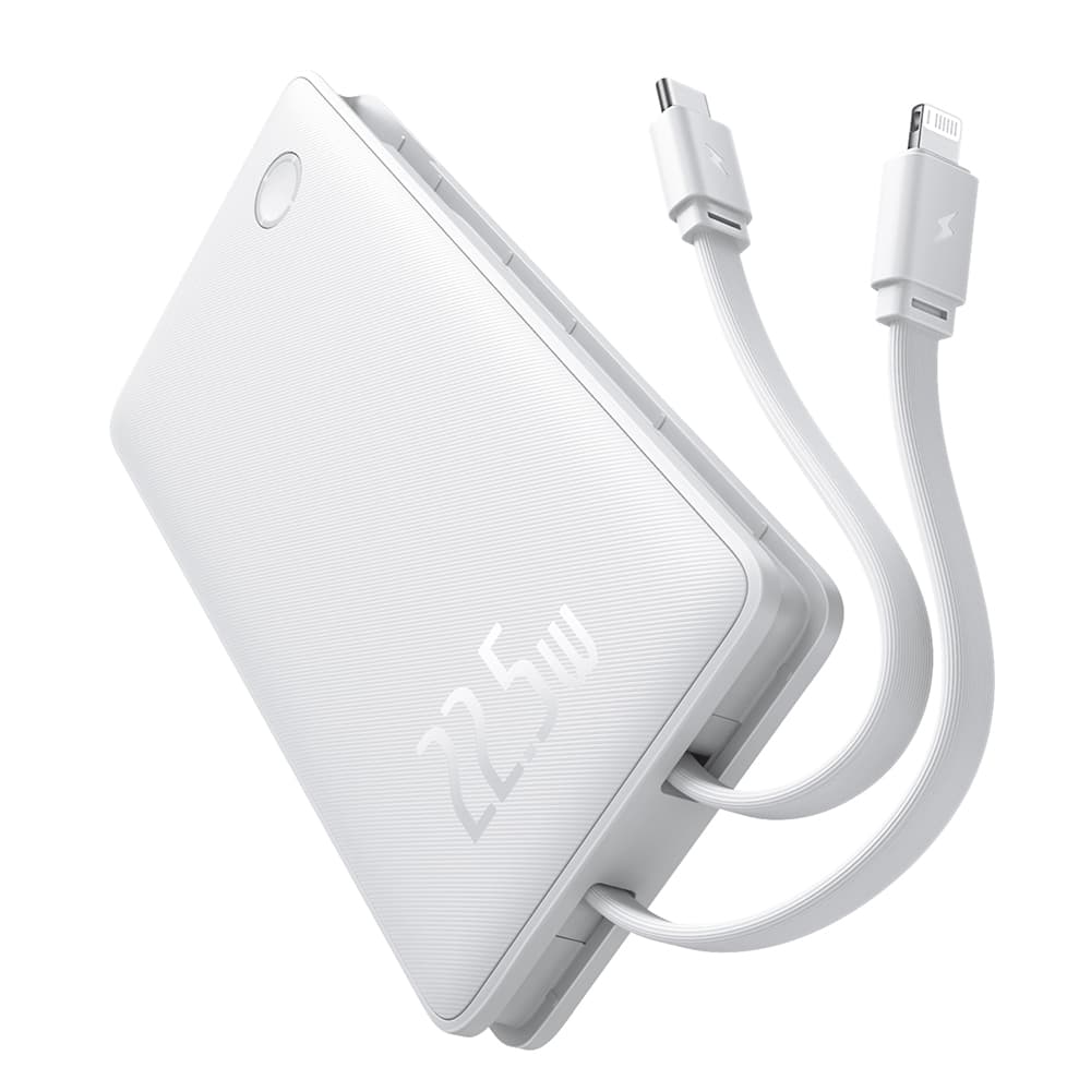 Baseus Power Bank Airpow Air Lite duální kabel 10000mAh bílá - náhled 3