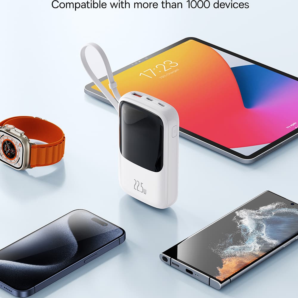 Baseus Power Bank Qpow Pro+ 10000mAh 22.5W Kabel Type-C Bílý - náhled 3
