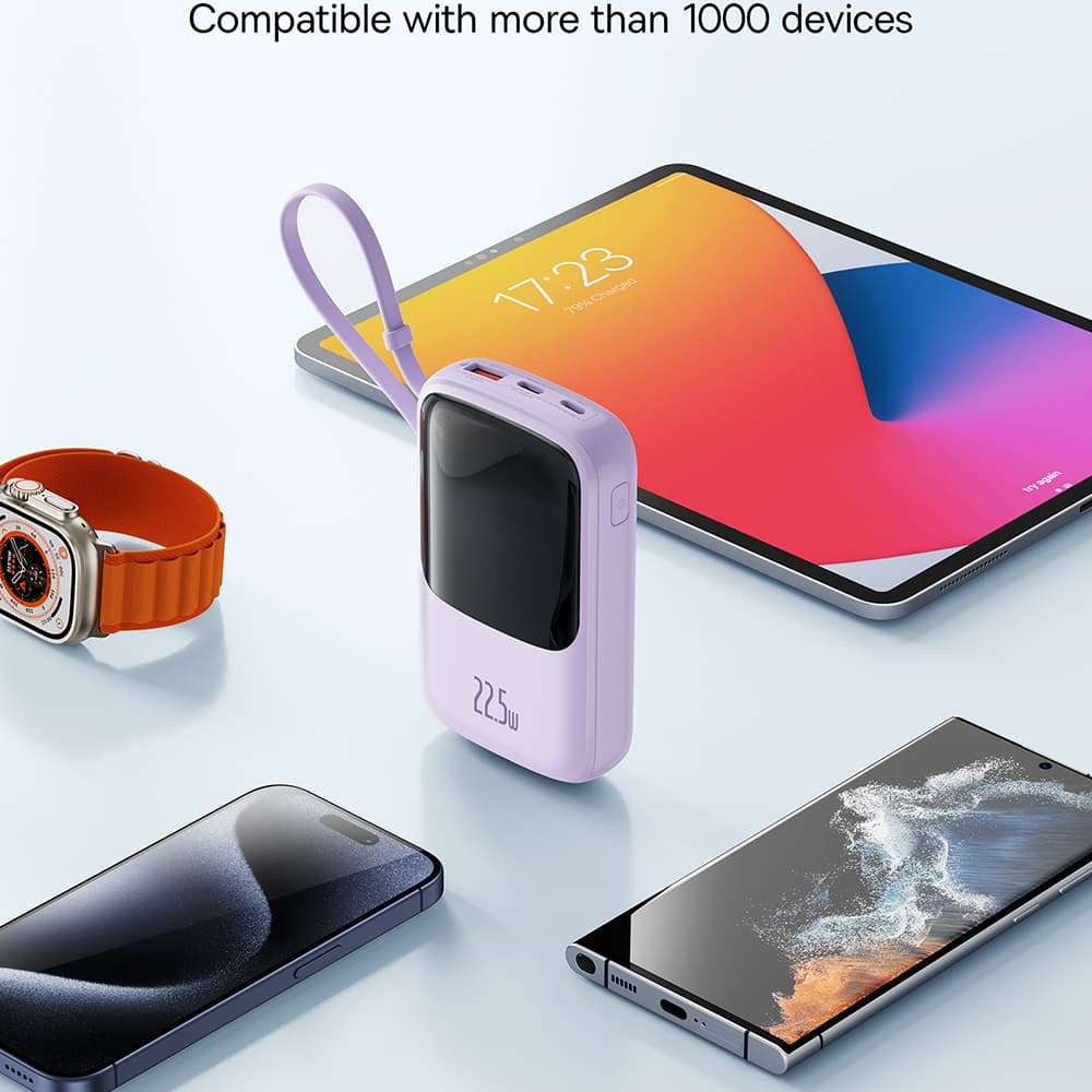 Baseus Powerbanka Qpow Pro+ 10000mAh Kabel Type-C Fialová - náhled 3