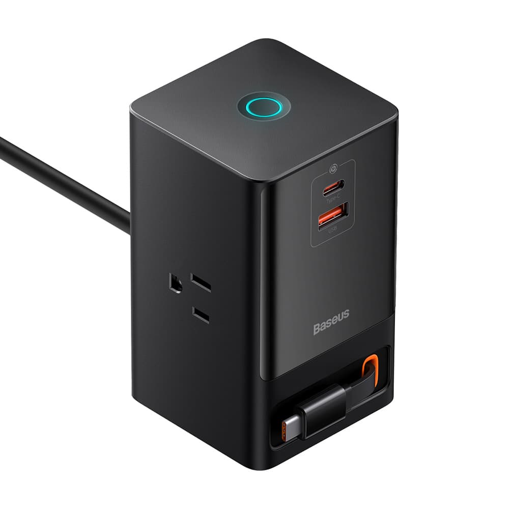 Baseus PowerCombo 3xAC USB Type-C 65W US Plug černý - náhled 3