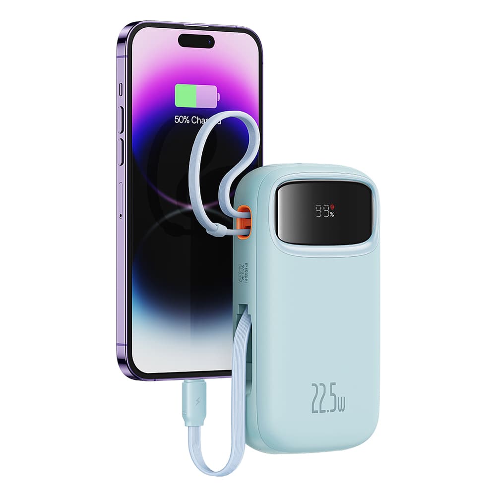 Baseus Powerbanka Qpow Pro+ 20000mAh s kabelem Type-C Modrá - náhled 3