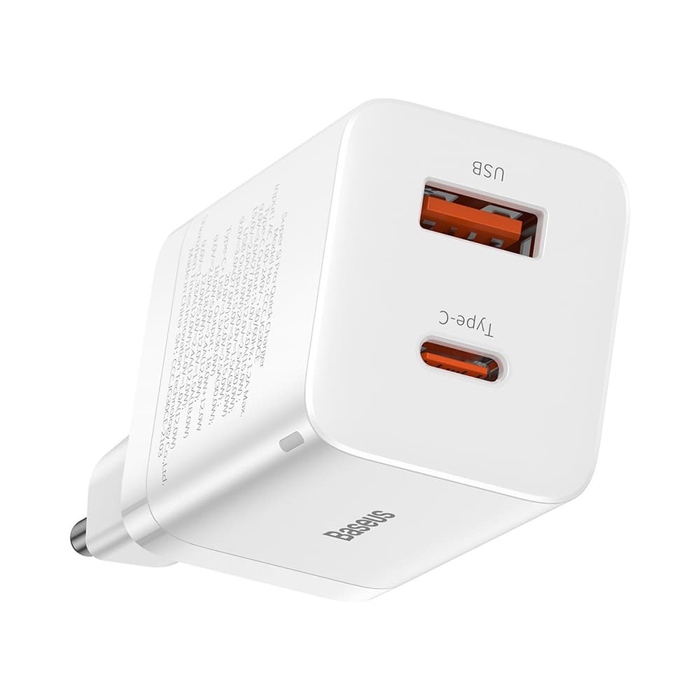 Baseus - síťová nabíječka Super Si Pro (CCSUPP-E02) - Type-C, USB, rychlé nabíjení, 30W - bílá - náhled 3