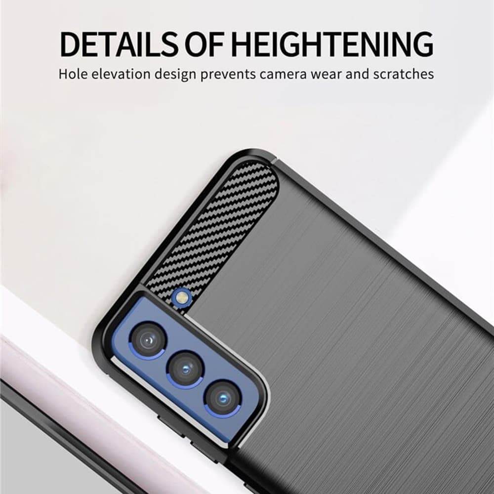 Techsuit Karbon Silikon Kryt Samsung Galaxy S21 FE Černý - náhled 3