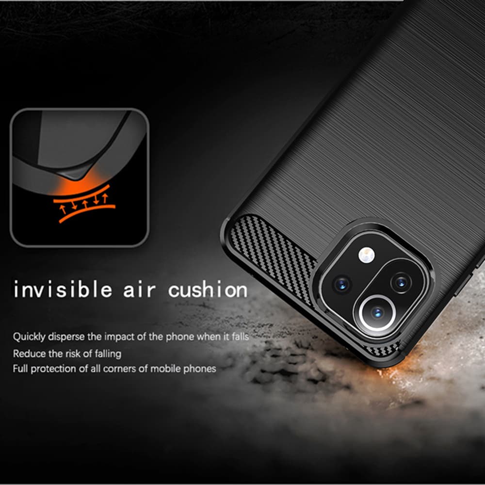 Techsuit Karbon Silikon Xiaomi Mi 11 Lite 4G 5G NE Černý - náhled 3