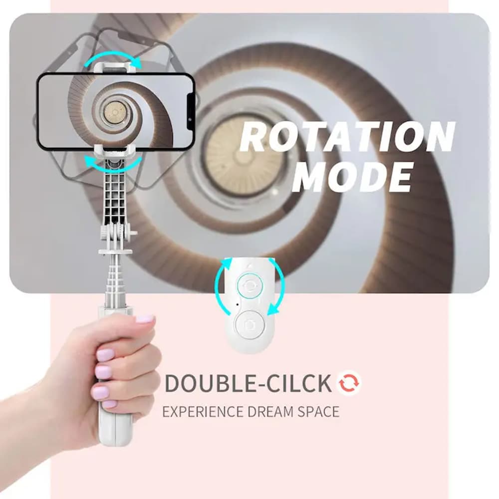 Techsuit Mini Selfie Tyč L08Mini Stabilní Gimbal Stativ Černá 70cm - náhled 3