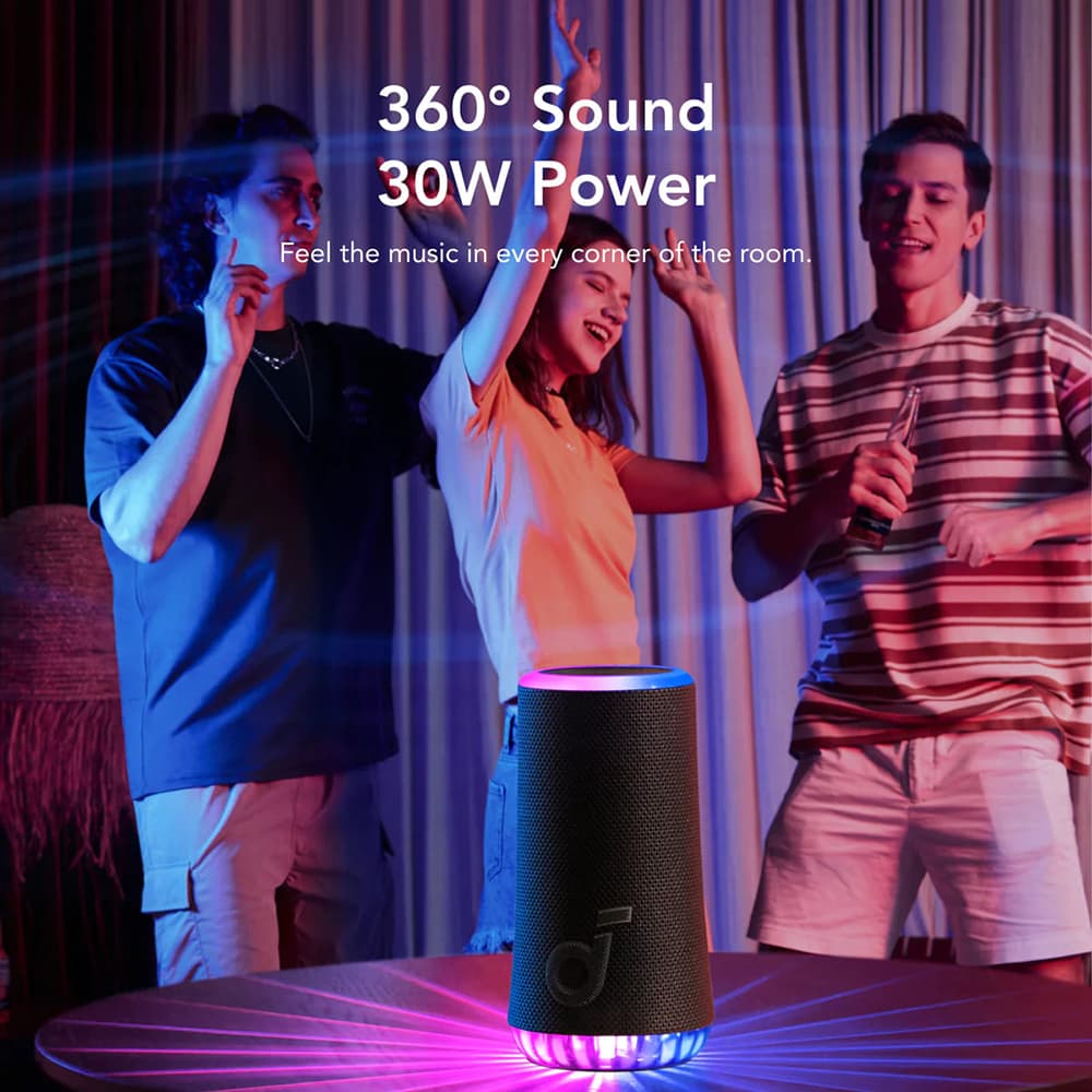Anker Wireless Speaker SoundCore Glow A3166G31 360° zvuk 30W IP67 modrá - náhled 3