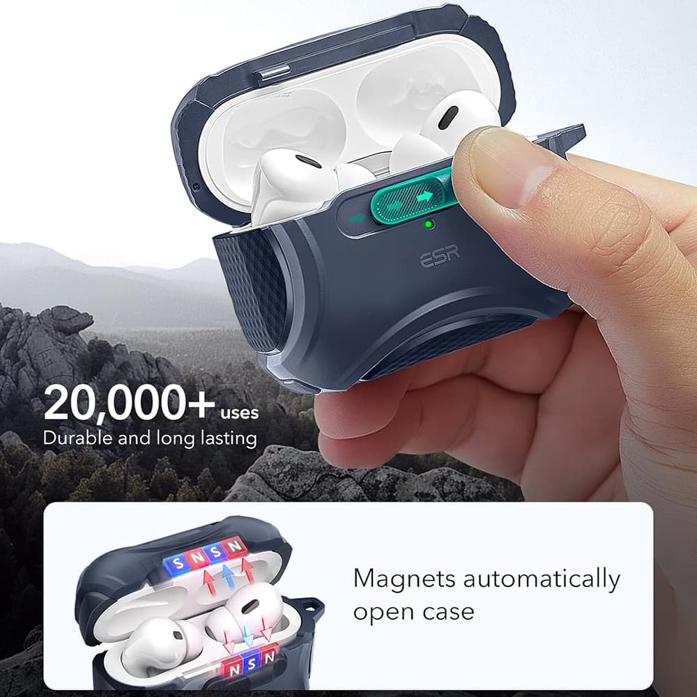 ESR Cyber Magnetické pouzdro HaloLock Apple AirPods Pro 1 2 Blue - náhled 3
