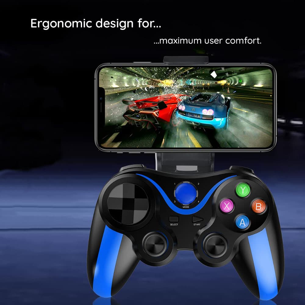 Techsuit Bezdrátový ovladač V13 Bluetooth 2.4G 400mAh modrý - náhled 3