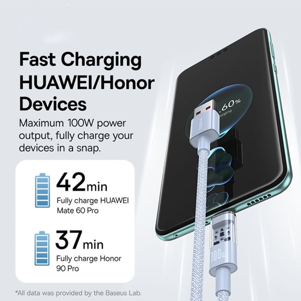 Baseus Data Cable Gem USB Type-C 100W 1m Galaxy Blue - náhled 3