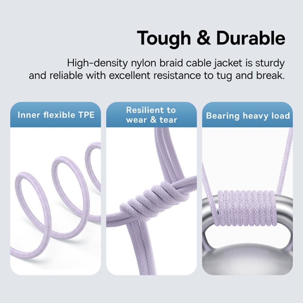 Baseus Data Cable Gem Type-C na Type-C 100W 1m Nebula Purple - náhled 3