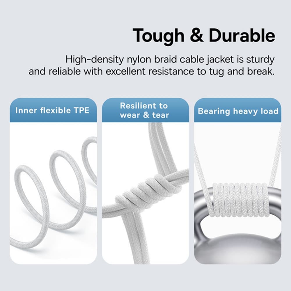 Baseus Data Cable Gem Type-C na Type-C 100W 1m Měsíční bílá - náhled 3