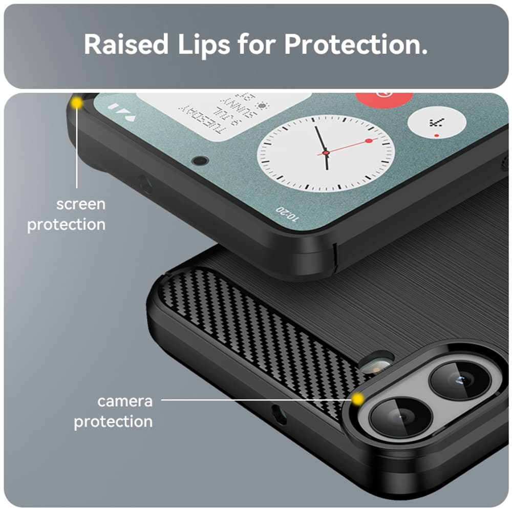 Telefon Nothing CMF Phone 1 černý silikonový obal Techsuit Carbon - náhled 3
